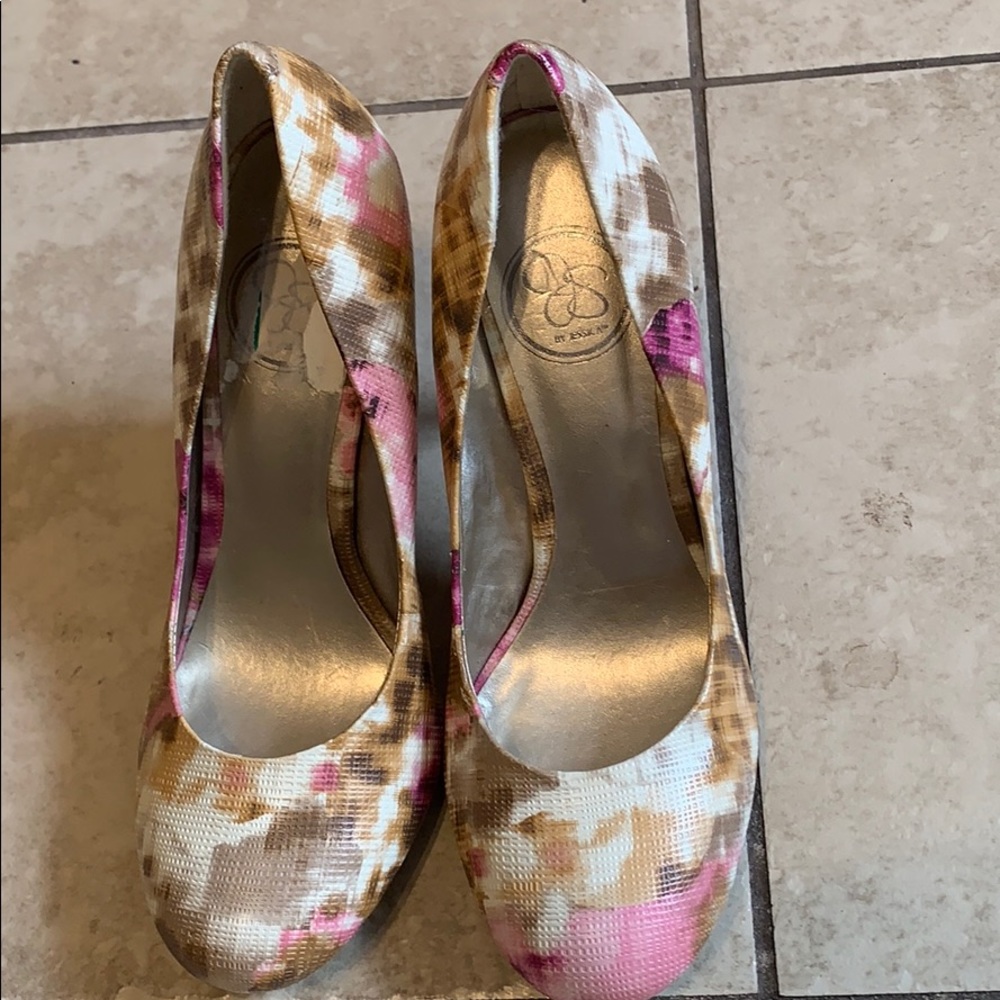Jessica A floral Heel shoes